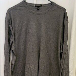 banana republic Men XL Grey Pullover Knit Shirt Long Sleeve
